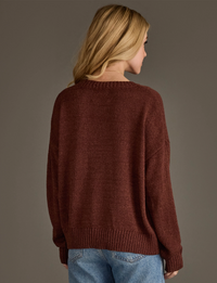 Wine Weekend Sweater, Brandy/Cream