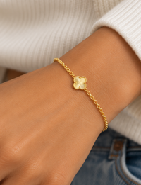 Rosalie Clover Chain Bracelet, Gold