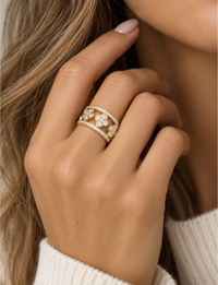 Mia CZ Clover Ring, Gold
