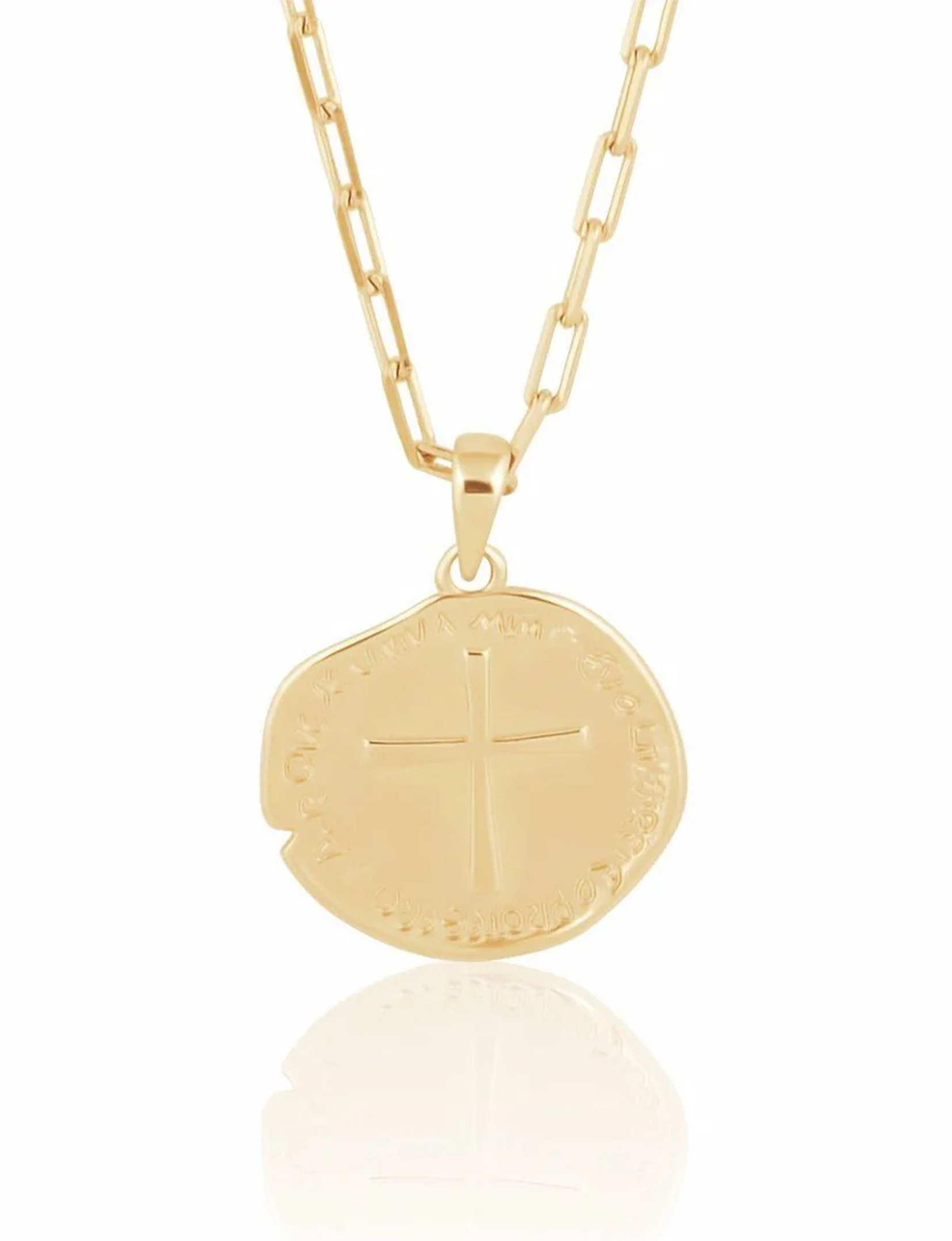 Amelia Large Coin Necklace, Gold