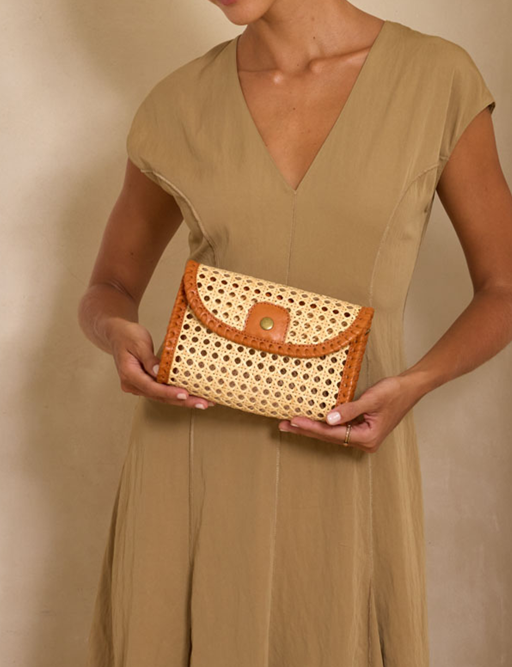 Rattan Clutch, Tan