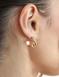 Heirloom Twist Small Hoops, Gold
