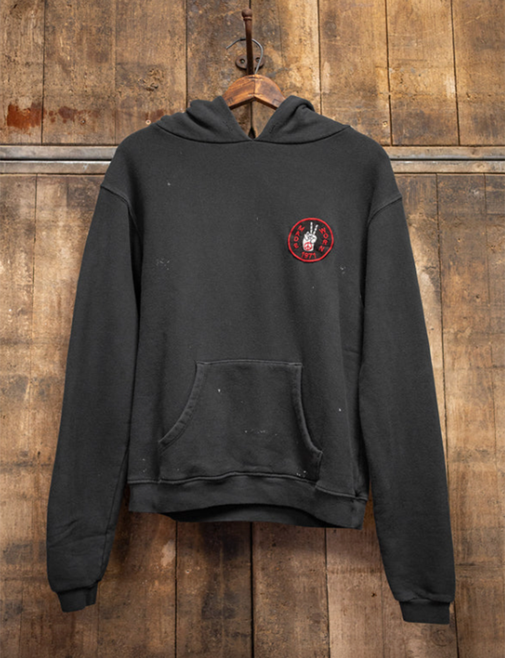 Love Not War Fleece Hoodie, Coal