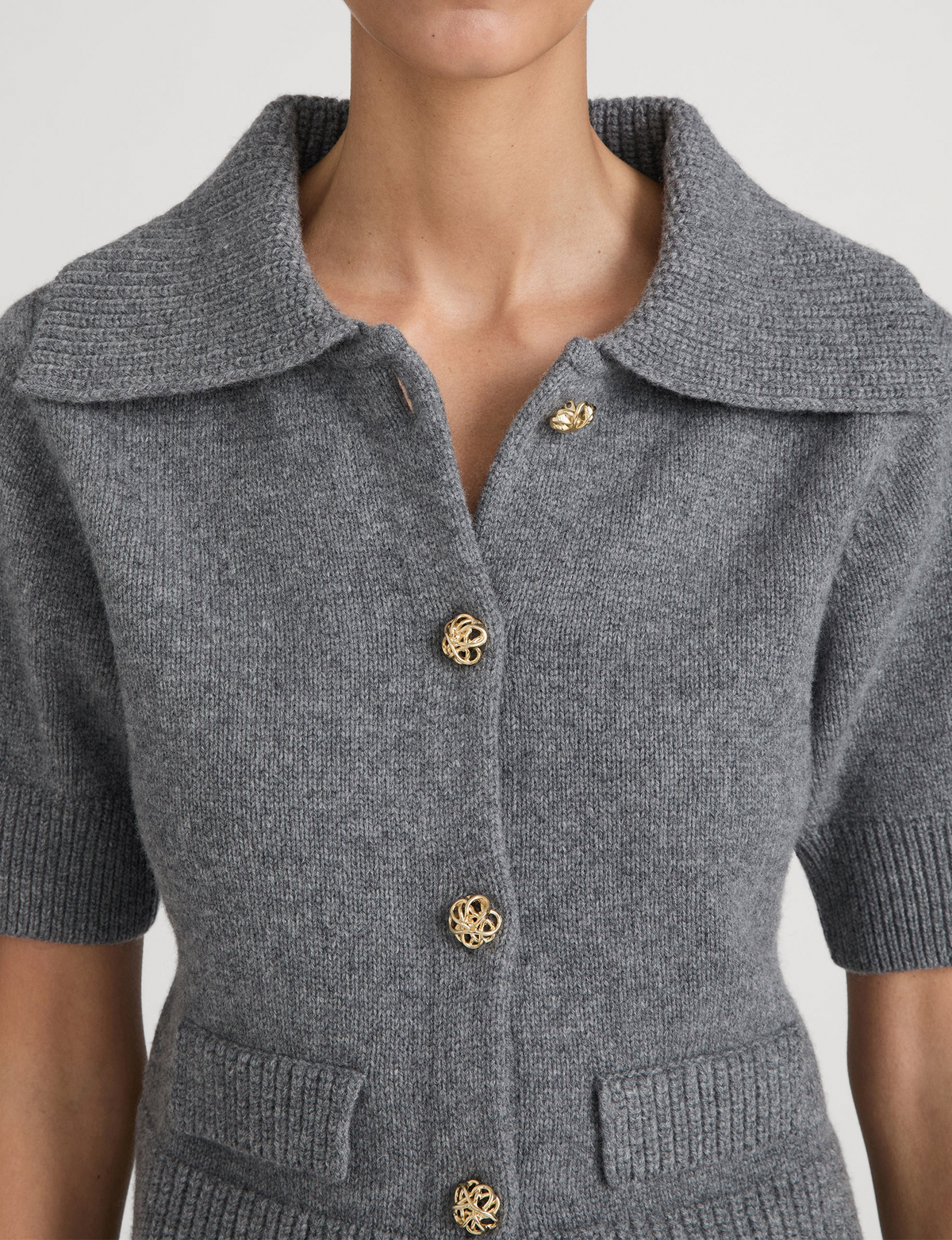 The Doll Cardi, Charcoal Heather