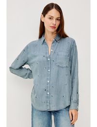 Ingrid Shirt, Blue Blossoms