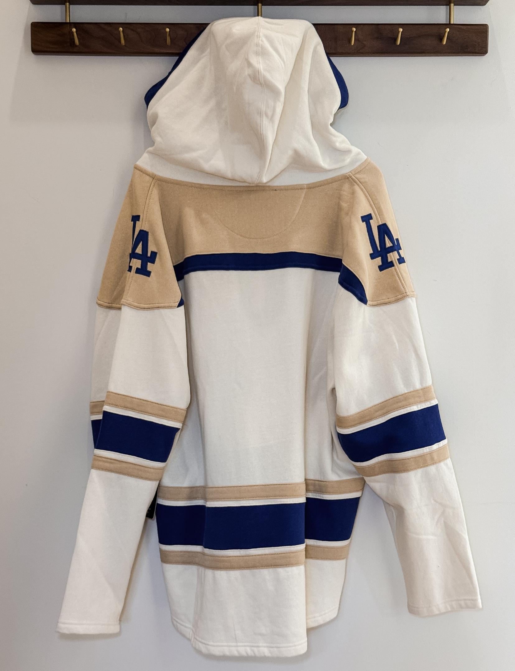 '47 LA Dodgers Hoodie, Cream/Royal Blue