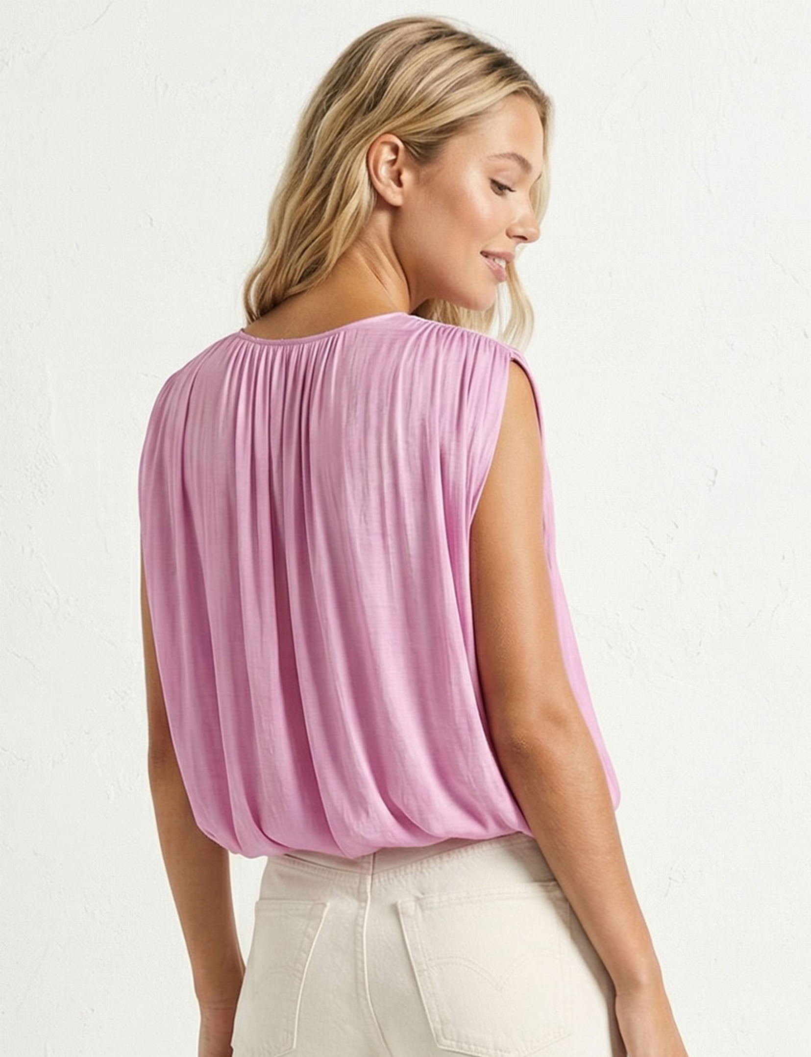 Grecian Drape Blouse, Lilac Sachet
