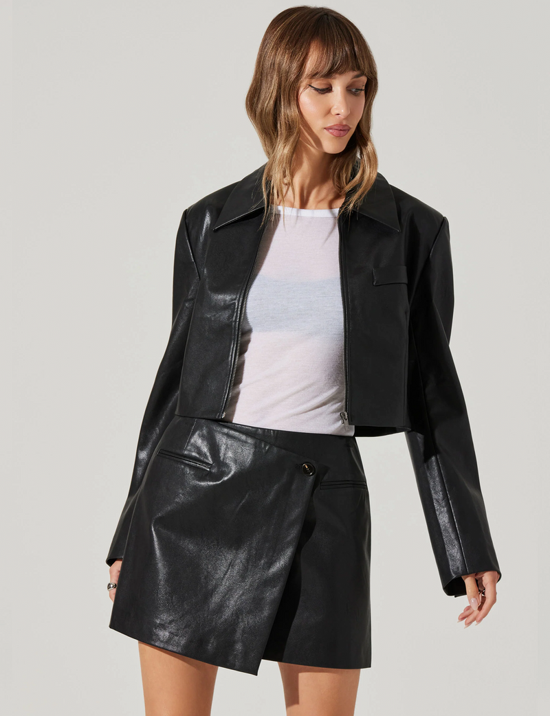 Lindsay Cropped Jacket, Black