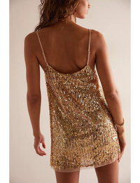 Midnight Kiss Mini Slip, Gold/Combo