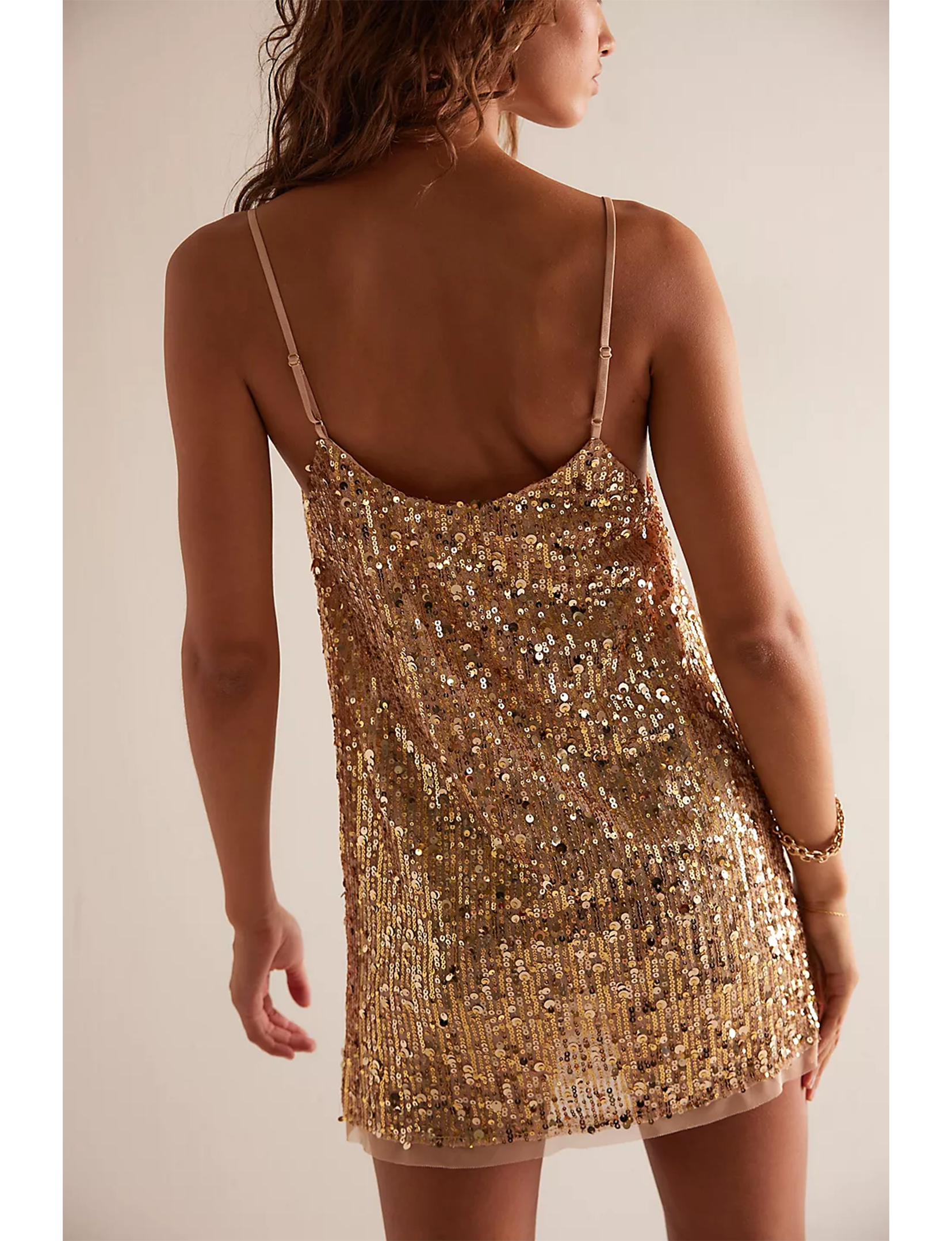 Midnight Kiss Mini Slip, Gold/Combo