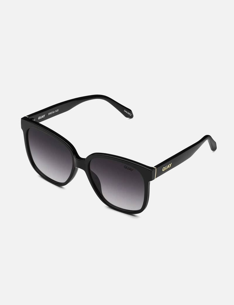 Wide Awake Sunglasses, Black/Smoke