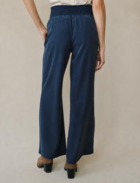 Smocked Pocket Wide Leg Pant, Midnight Surf