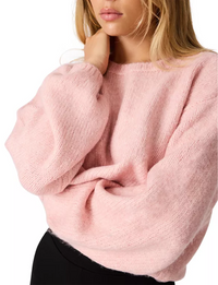 Carmen Sweater, Silver/Pink