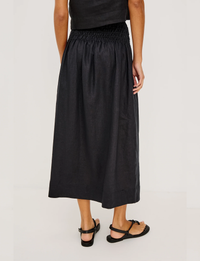 Alessa Skirt, Black Linen
