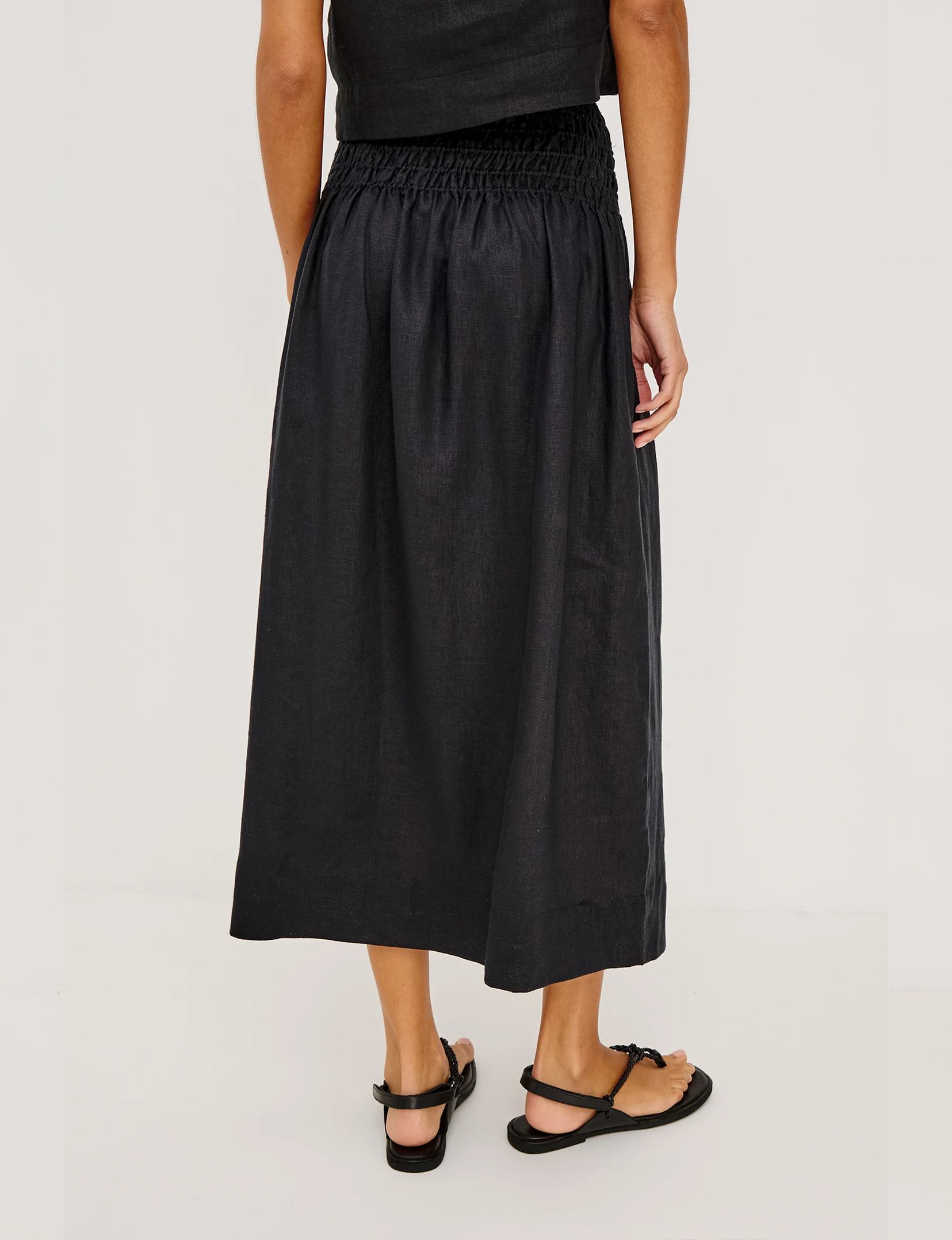 Alessa Skirt, Black Linen