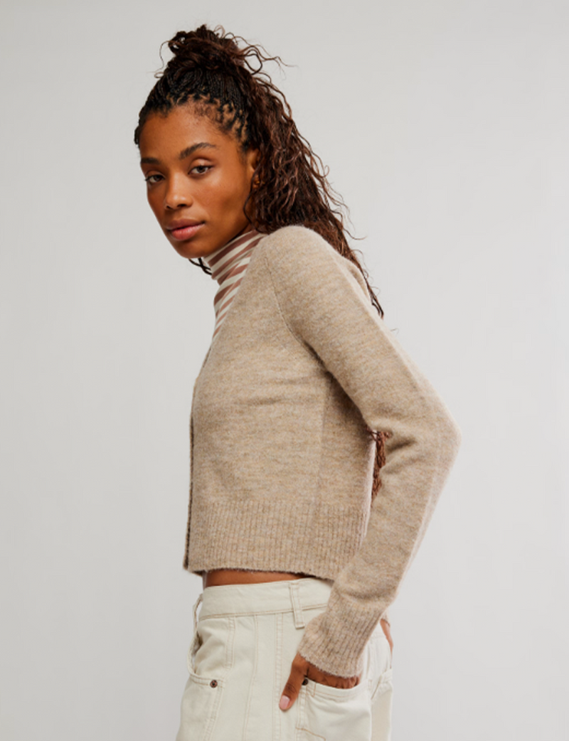 School Girl Cardi, Feather Grey Melange