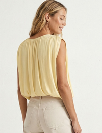 Grecian Drape Blouse, Pale Banana