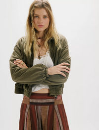 Birdie Washed Jacket, Olive Green