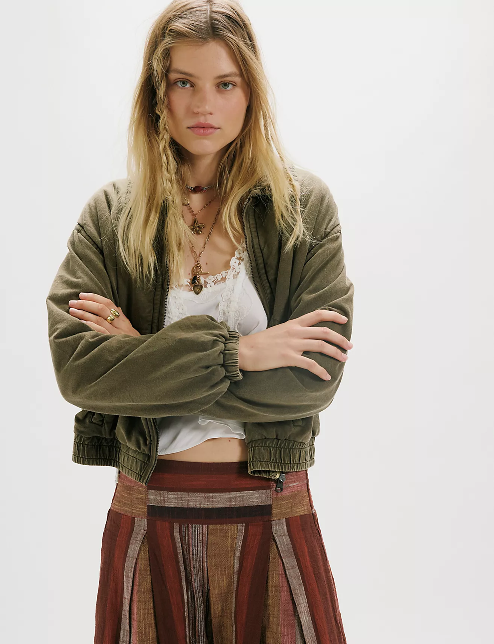 Birdie Washed Jacket, Olive Green
