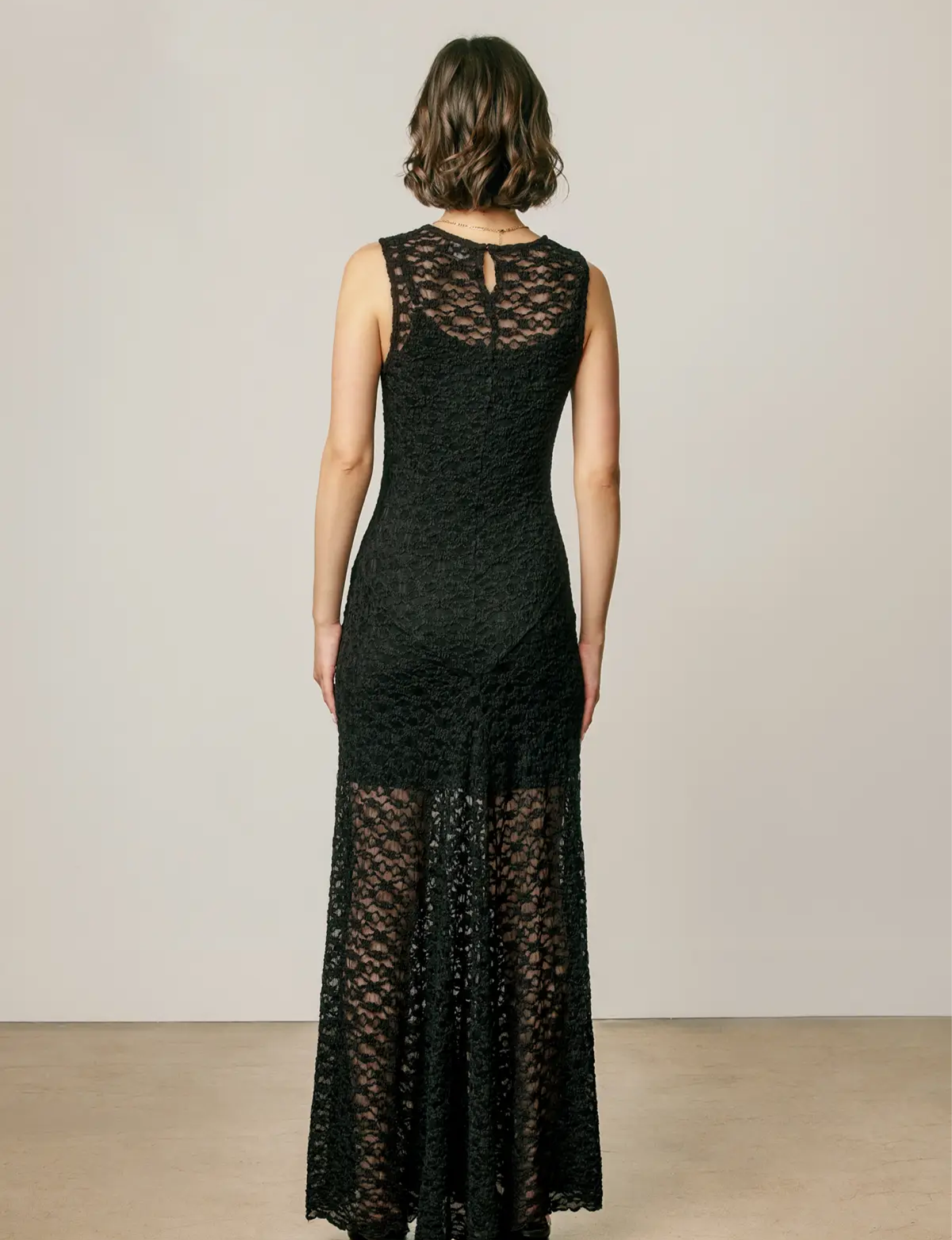Carmen Lace Dress, Black