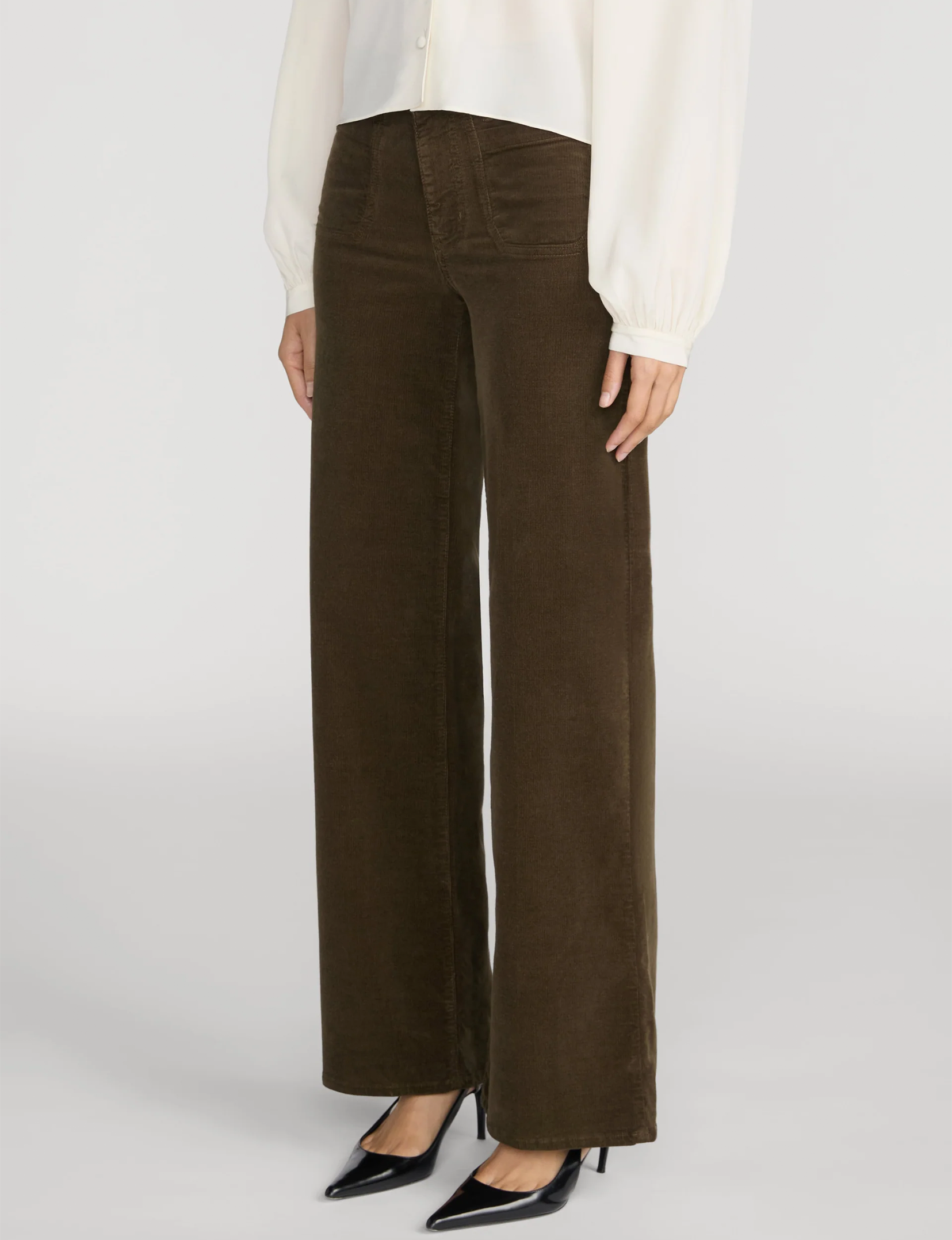 Le Slim Corduroy Modernist Palazzo, Rich Military