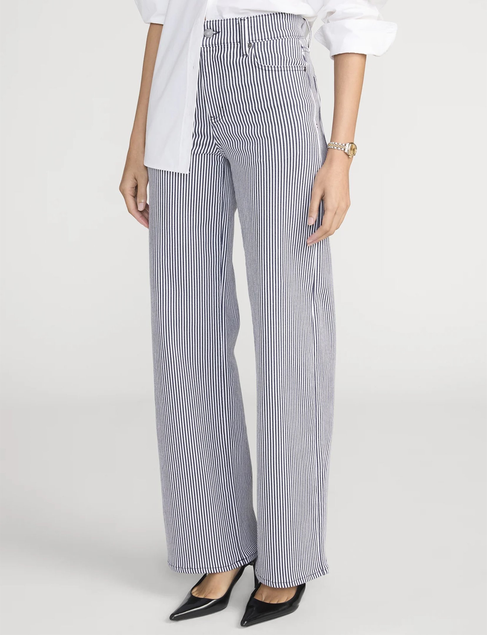 Le Slim Palazzo, Navy/Stripe