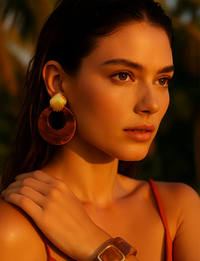 Kenle Shell Earring, Brown