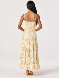 Tazia Dress, Yellow Cream Floral