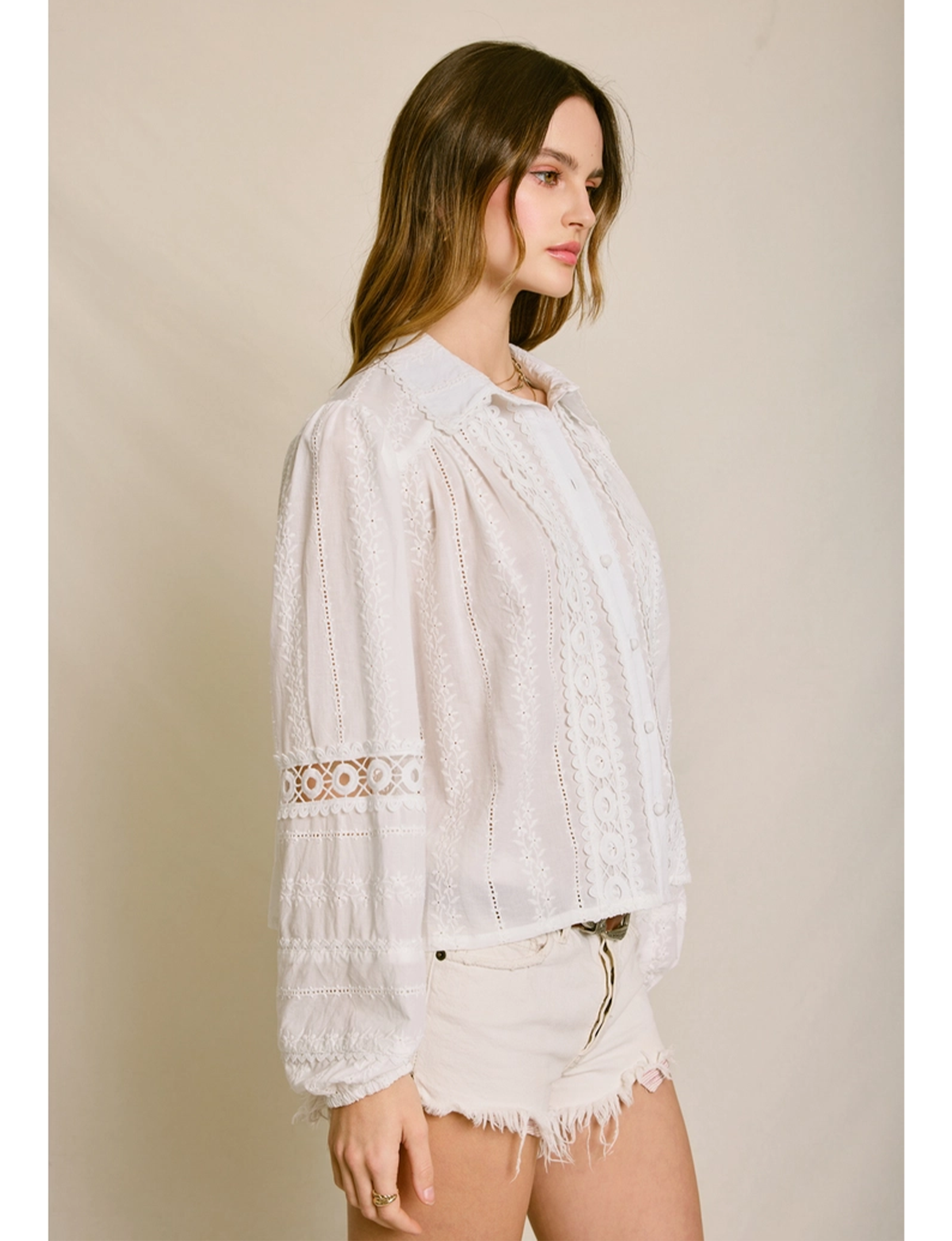 Sunbeam Eyelet Blouse, Ivory