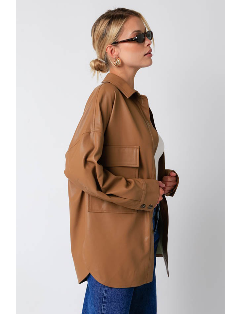 Cora Pu Jacket, Taupe