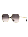 Metal Gradient Sunglasses, Gold/Grey