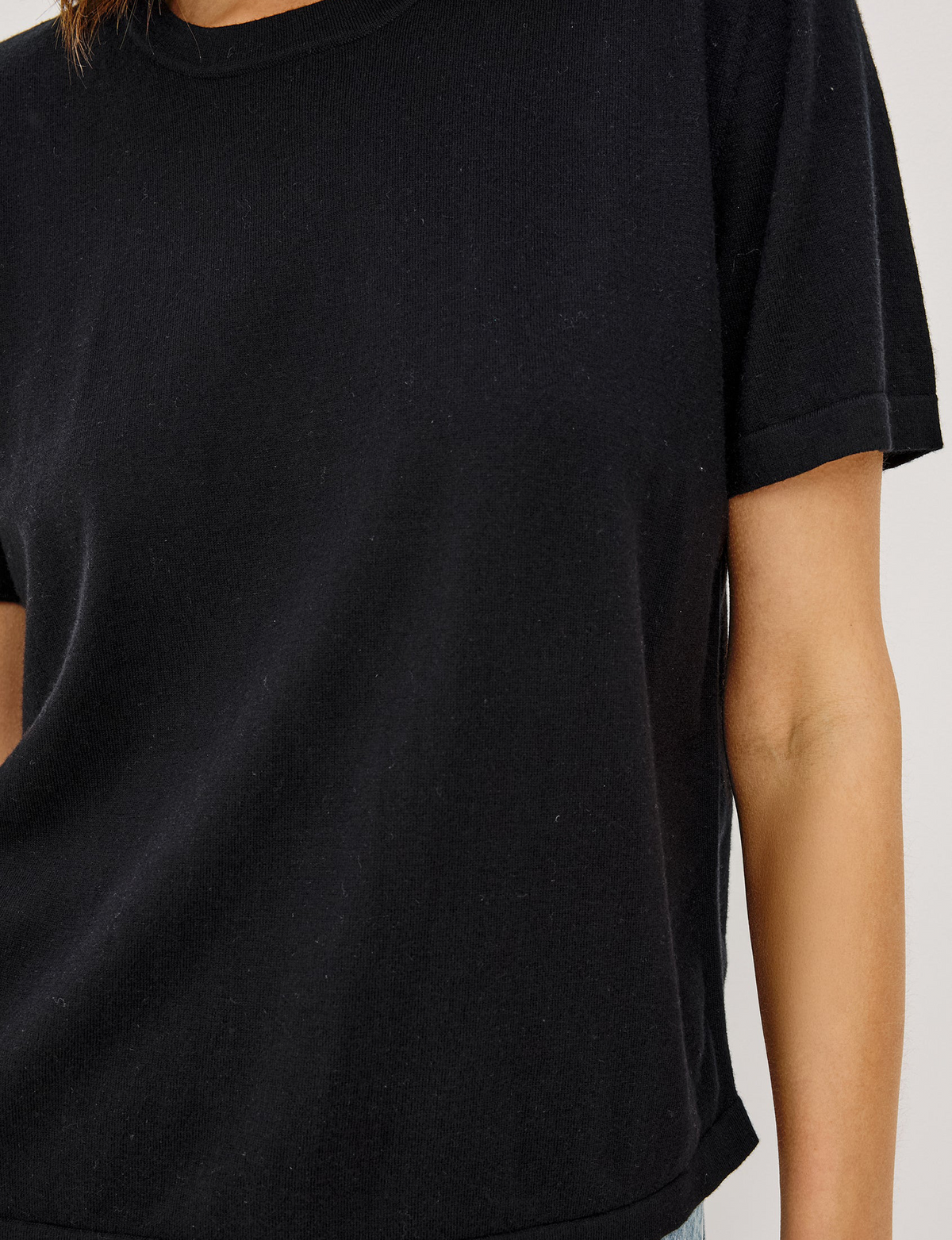 Cotton Cashmere SS Tee, Black