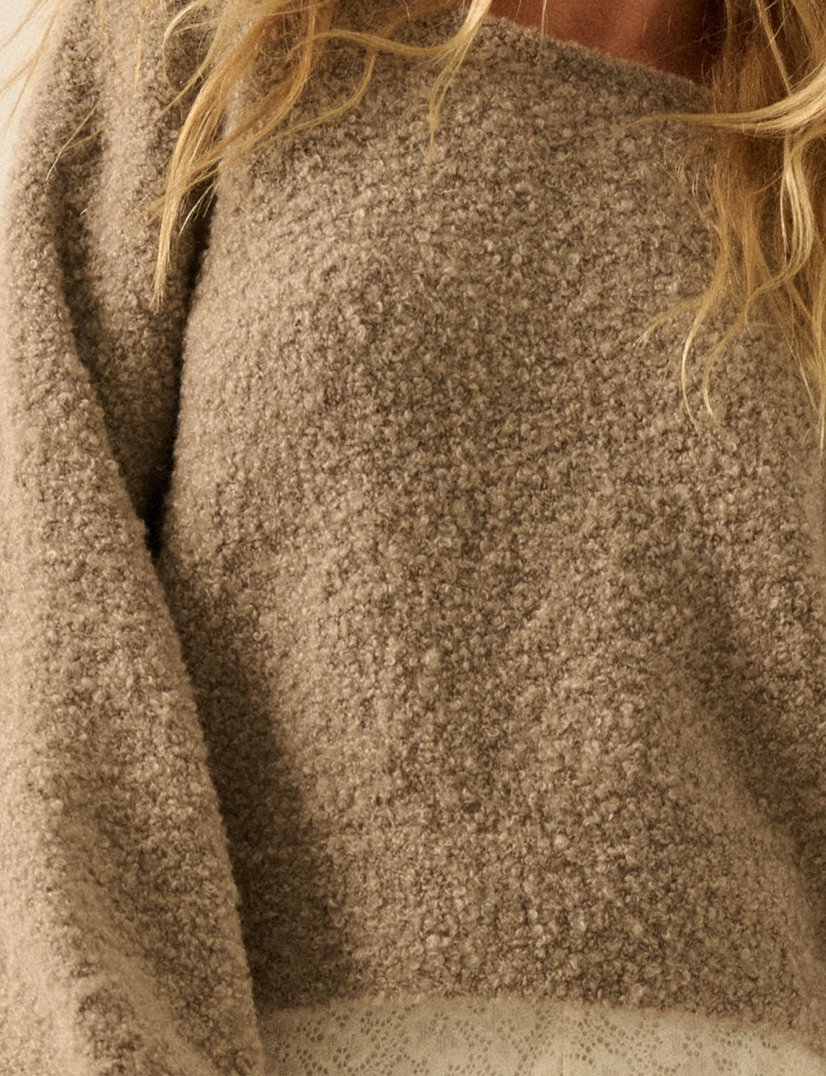 Bubble Sleeve Sweater, Mocha