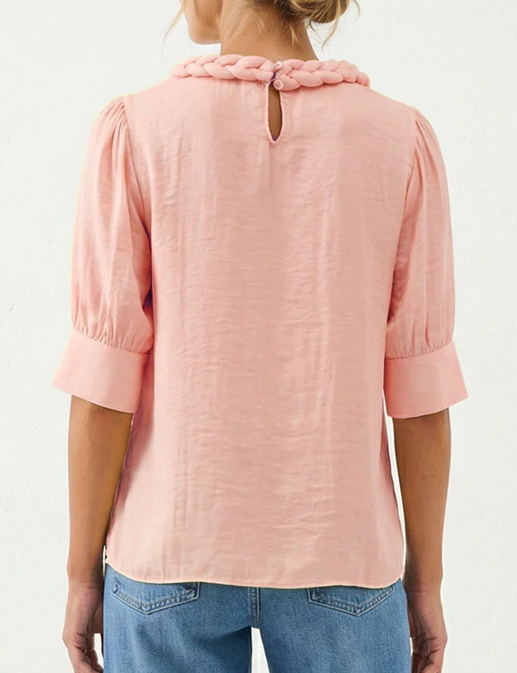 Florence Braided Blouse, English Rose