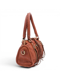 Small Leather Satchel, Cognac