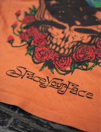 Grateful Dead Space Your Face Crew Tee, Orange Crush