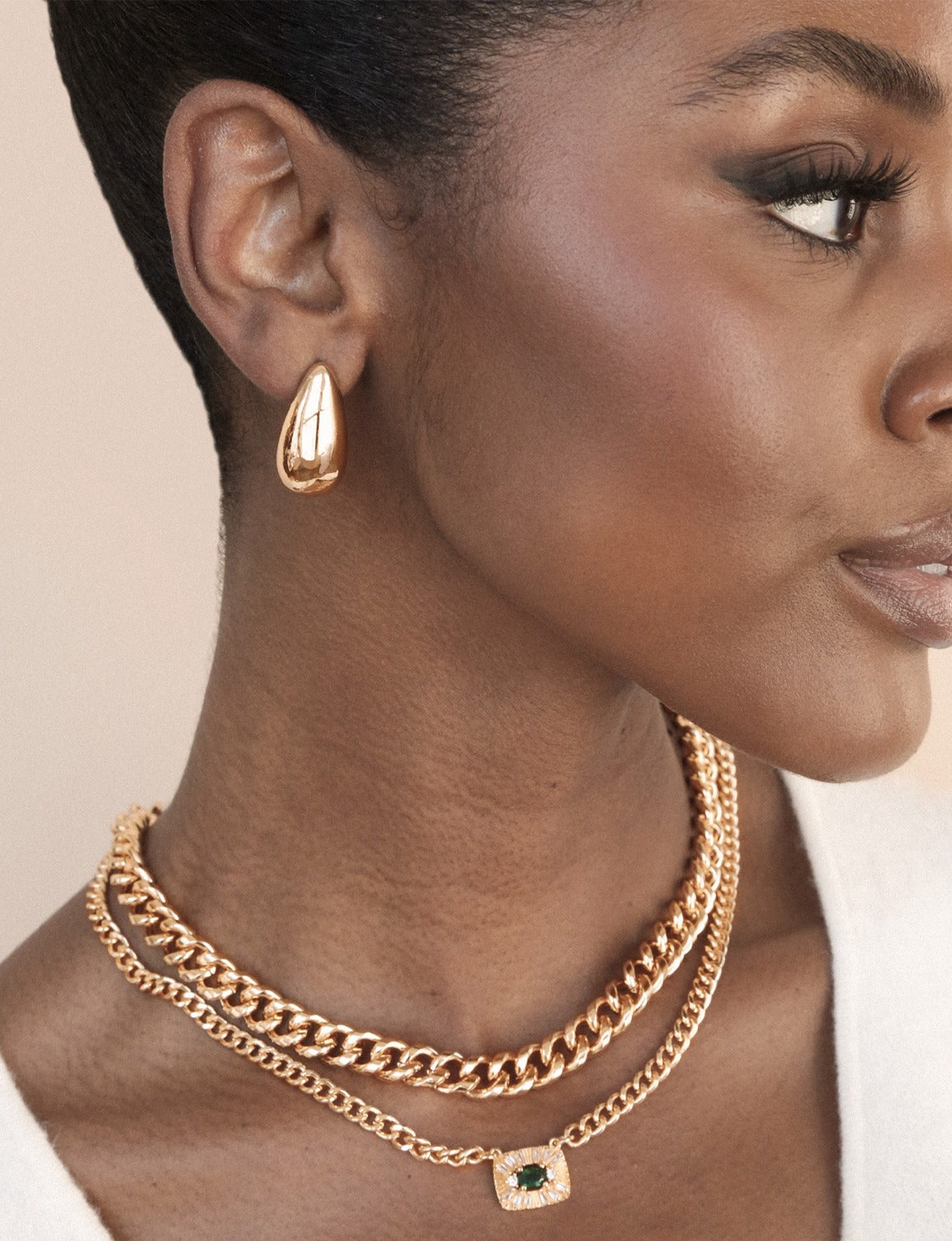 Teardrop Earrings, Gold