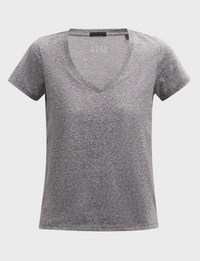 Heather Donegal Jersey Schoolboy S/S V-Neck Tee, Heather Grey