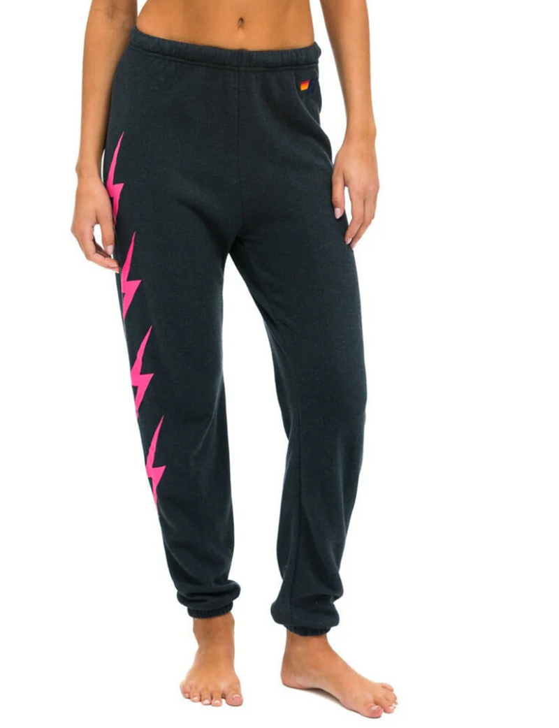 Bolt 4 Women's Sweatpants, Charcoal/Neon Pink