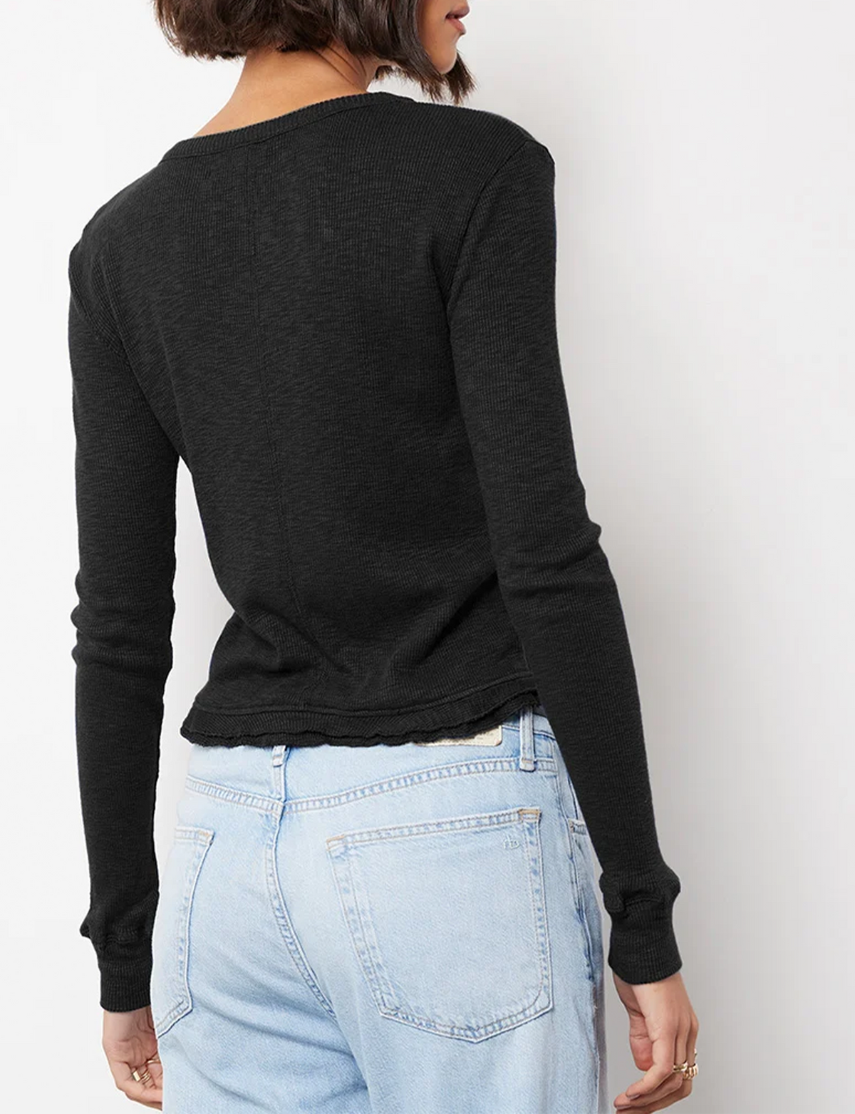 Ruffle Cardigan, Black