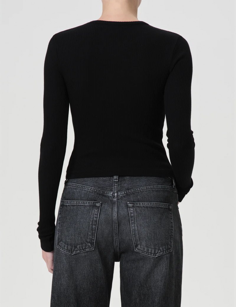 Alma Shrunken Crewneck, Black