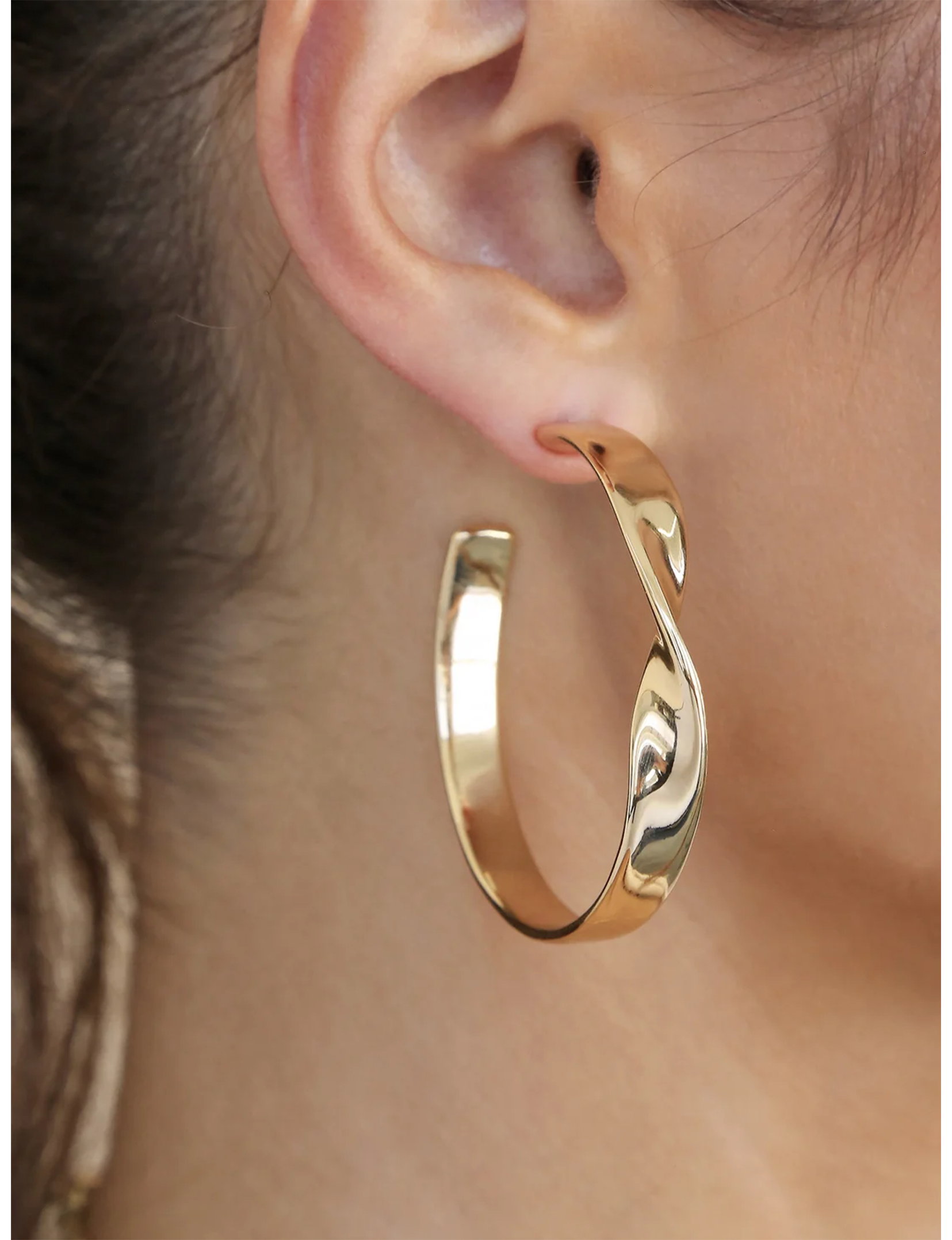 Heirloom Twist Large Hoops, Gold