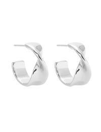 Heirloom Twist Small Hoops, Silver