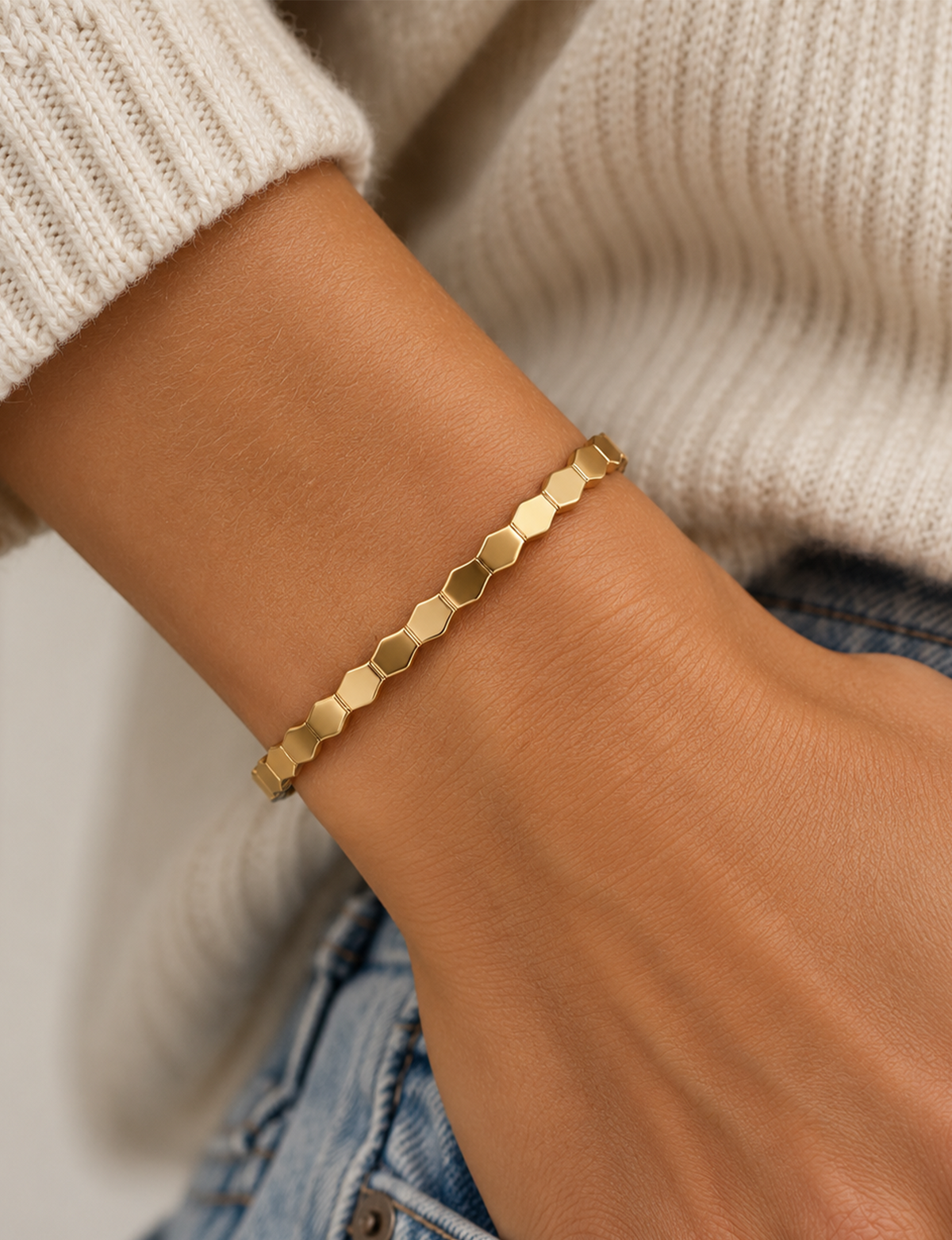 Honeycomb Bracelet, Gold