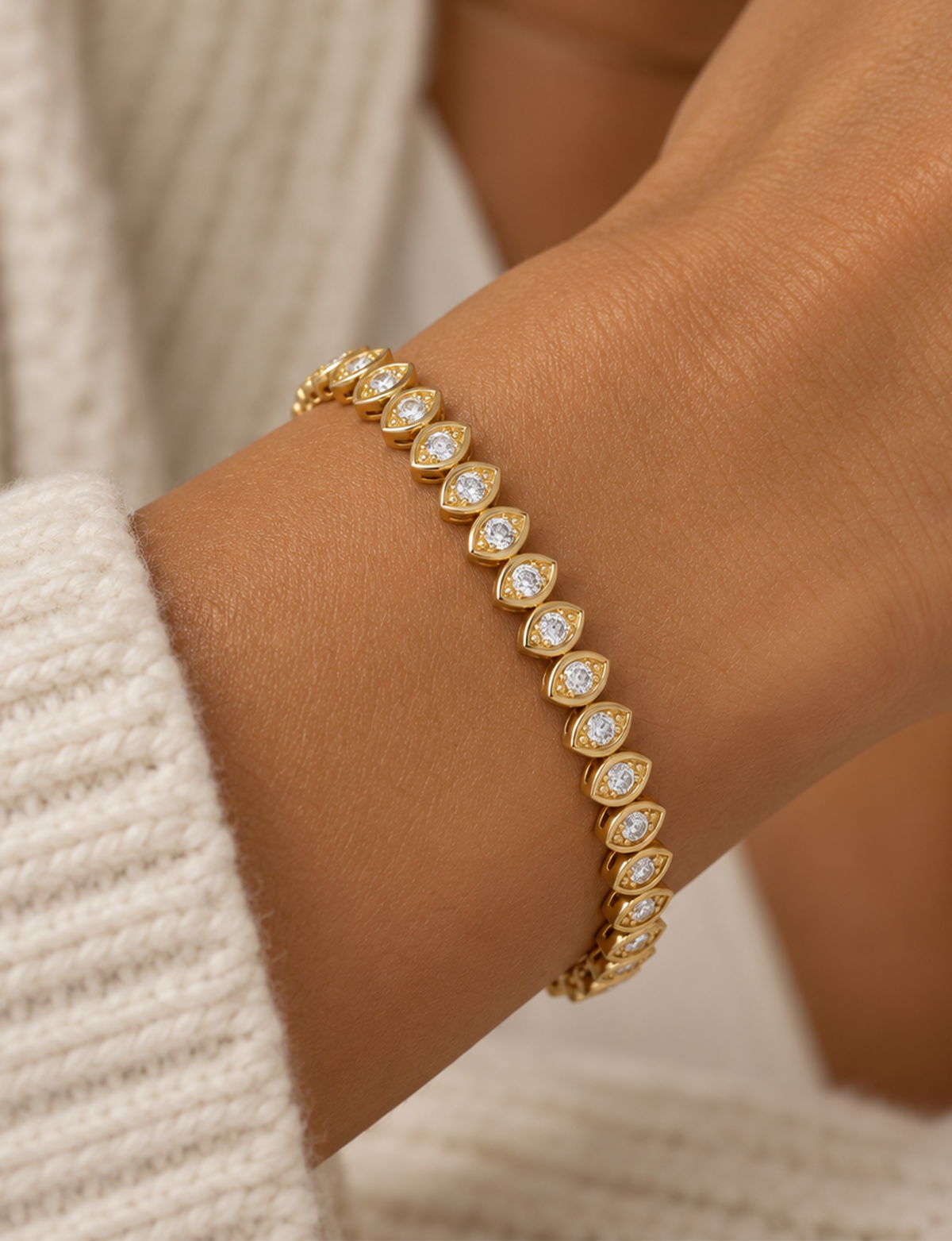 Destiny Tennis Bracelet, Gold