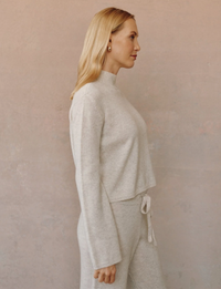 Mock Neck Sweater, Ivory Oat