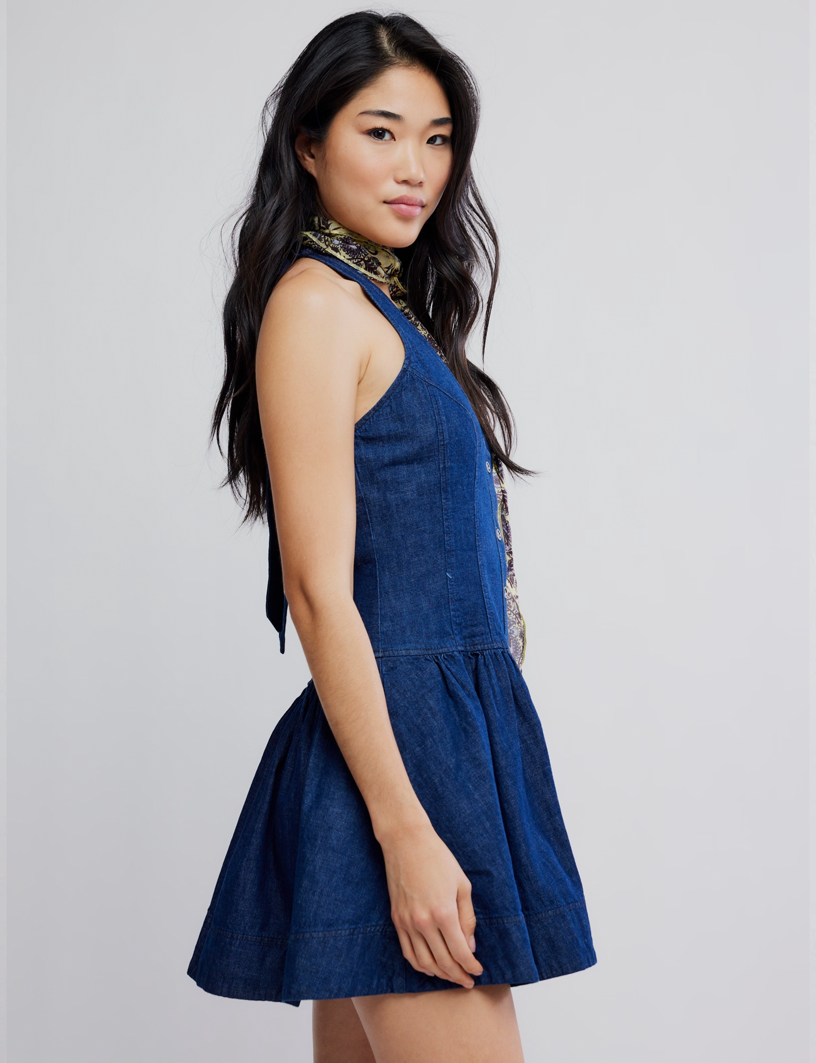 Clean Break Denim Mini Dress, Night Wash