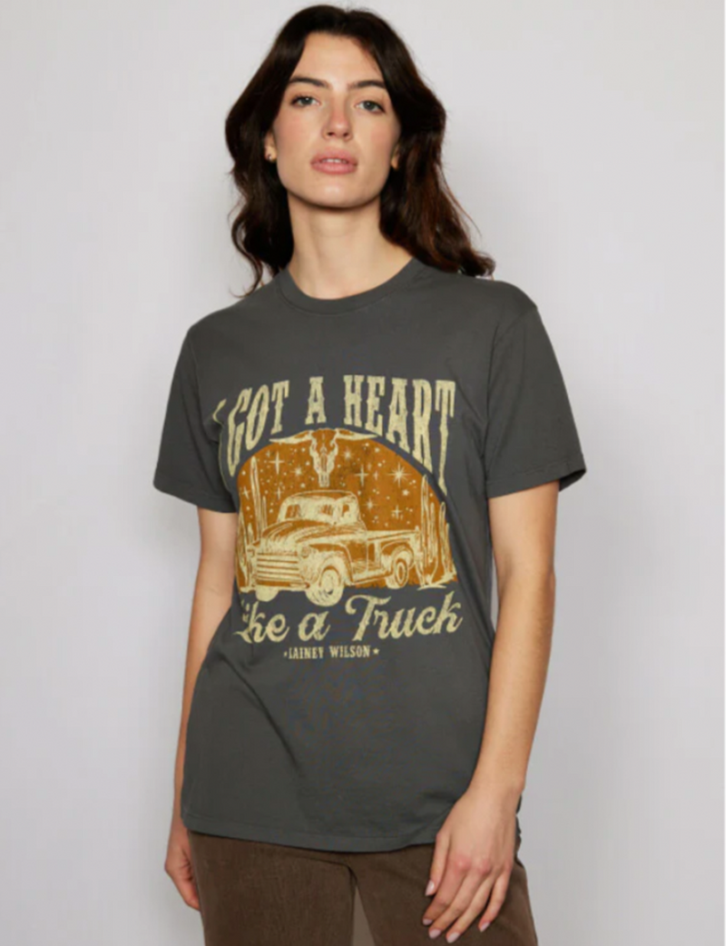 Lainey Wilson 'Heart Like a Truck' Unisex Tee, Charcoal