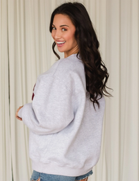 Wine Sweater, Grey/Burgundy