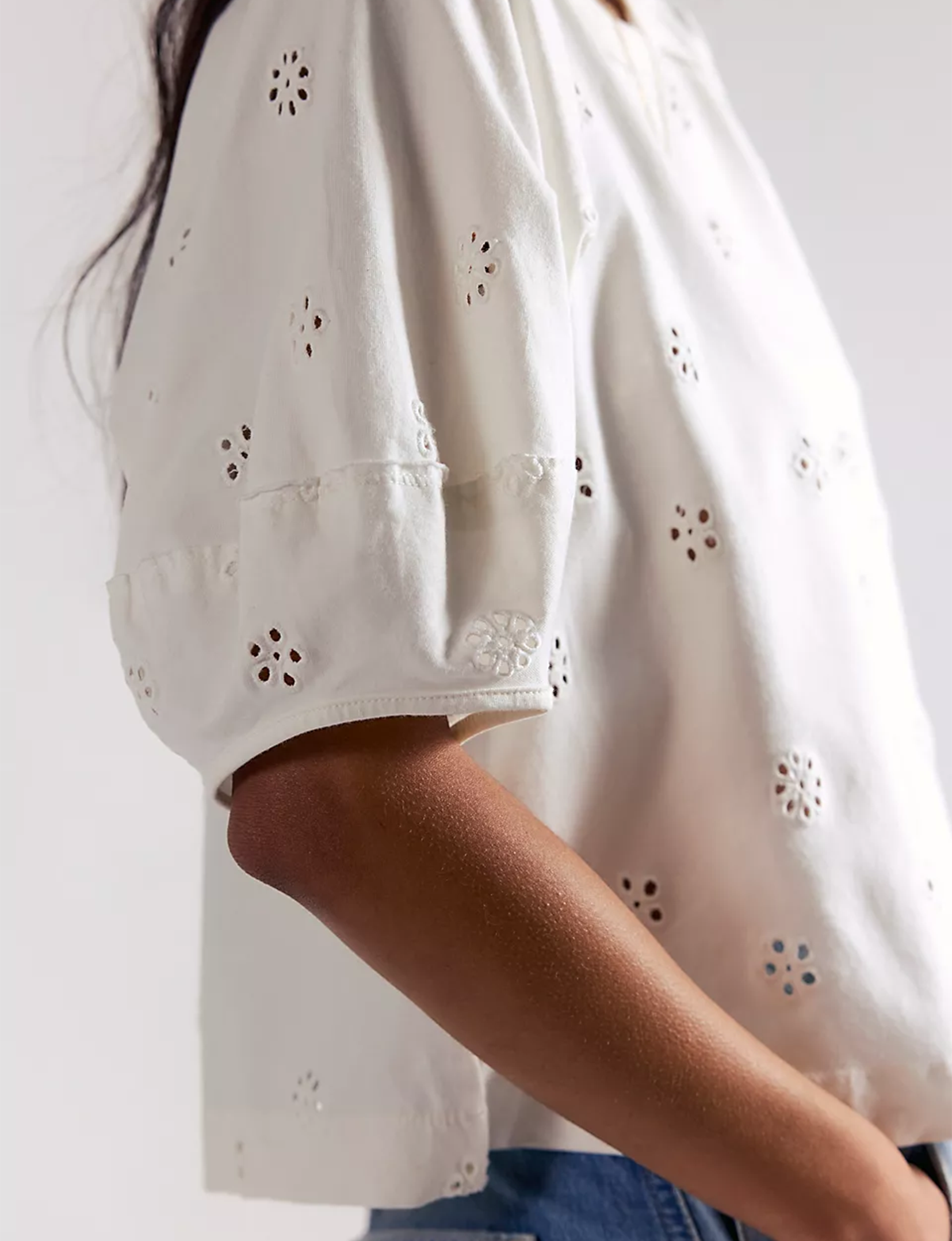 Jessie Eyelet Tee, Whisper White